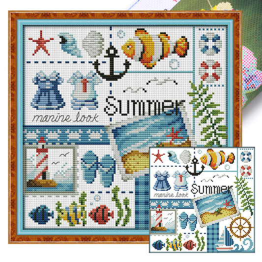 Summer Of Four Seasons - 16CT Stamped Cross Stitch 24*23CM(Joy Sunday)