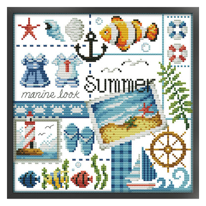 Summer Of Four Seasons - 16CT Stamped Cross Stitch 24*23CM(Joy Sunday)