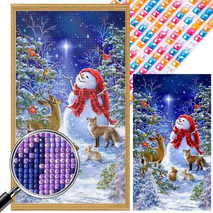 Winter Snowman - Full AB Dril Square Diamond Painting 40*70CM