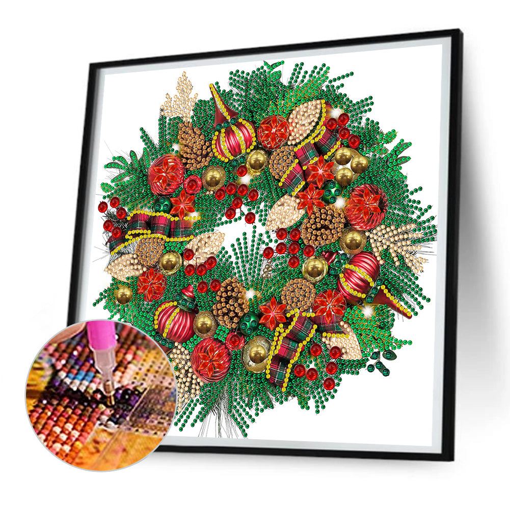 Christmas Wreath - Special Shaped Drill Diamond Painting 30*30CM