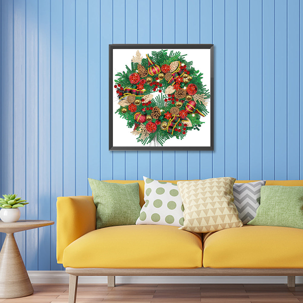 Christmas Wreath - Special Shaped Drill Diamond Painting 30*30CM