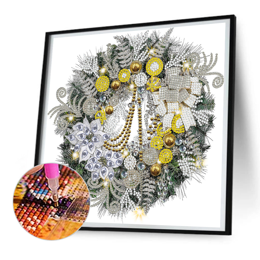 Christmas Wreath - Special Shaped Drill Diamond Painting 30*30CM