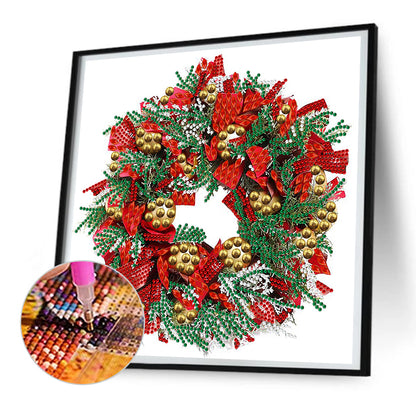 Christmas Wreath - Special Shaped Drill Diamond Painting 30*30CM