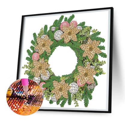 Christmas Wreath - Special Shaped Drill Diamond Painting 30*30CM