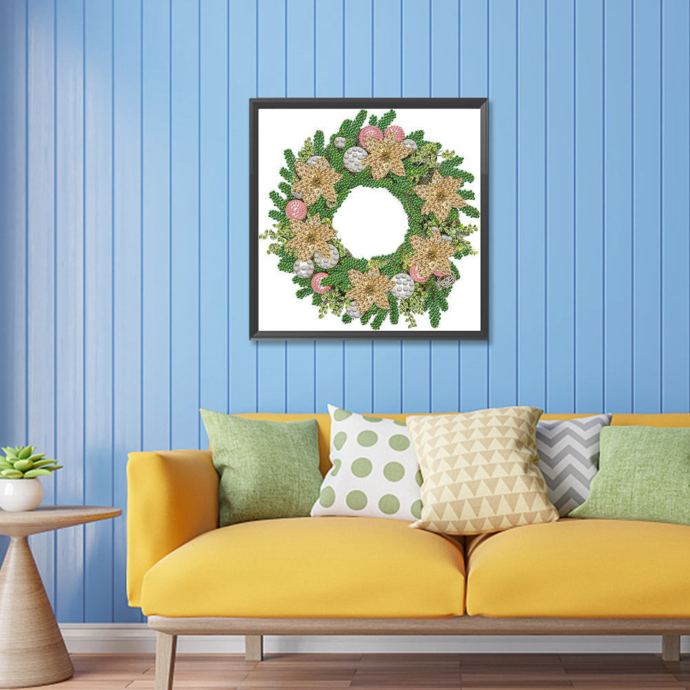 Christmas Wreath - Special Shaped Drill Diamond Painting 30*30CM