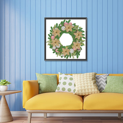 Christmas Wreath - Special Shaped Drill Diamond Painting 30*30CM