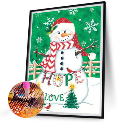 Snowman - Full Round Drill Diamond Painting 30*40CM