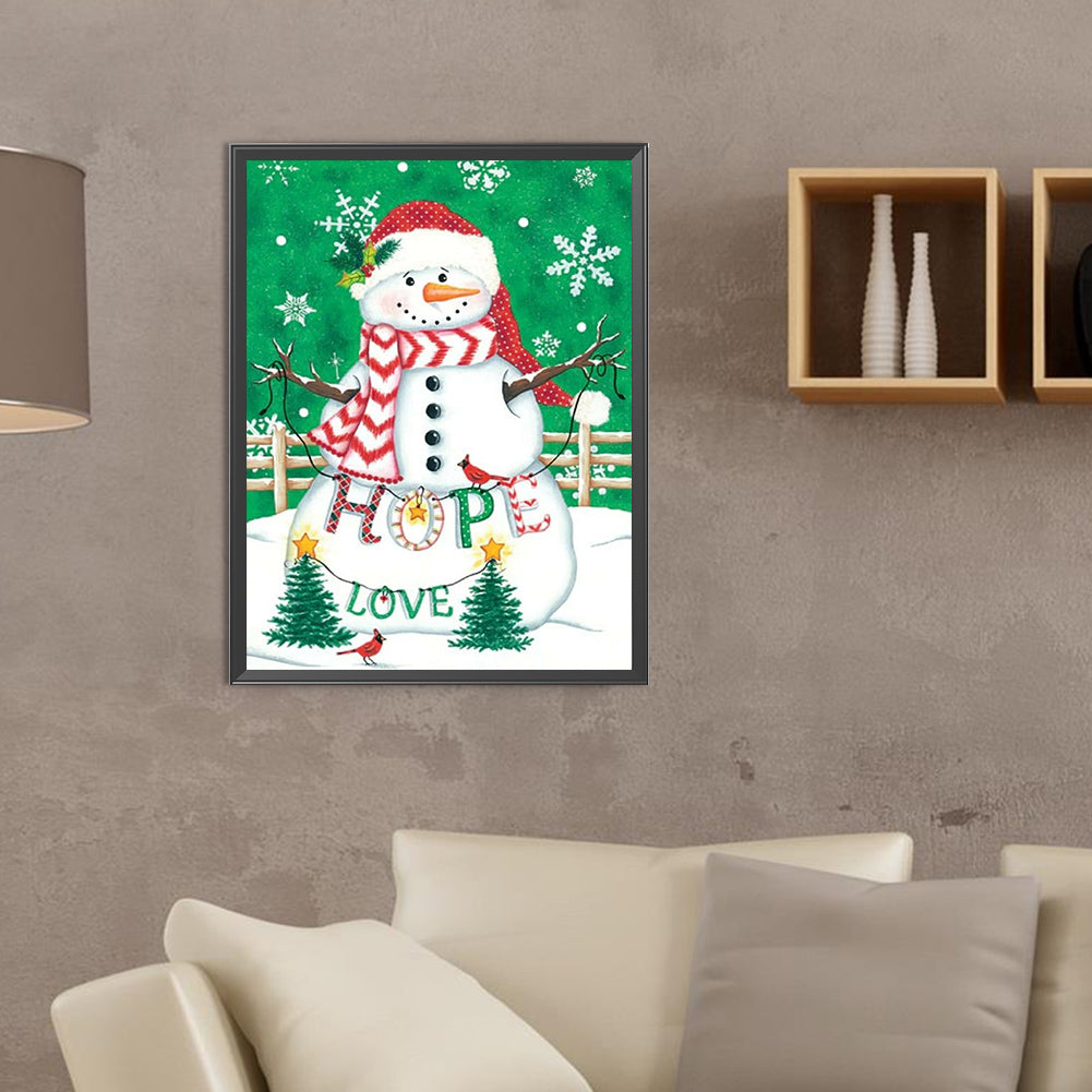 Snowman - Full Round Drill Diamond Painting 30*40CM