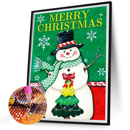 Snowman - Full Round Drill Diamond Painting 30*40CM