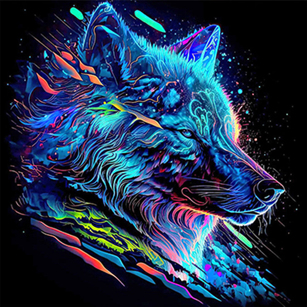 Colorful Animals-Wolf - Full Square Drill Diamond Painting 30*30CM