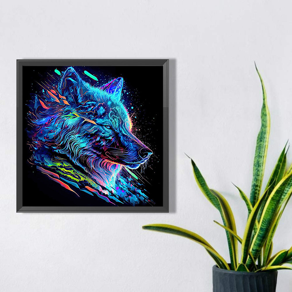 Colorful Animals-Wolf - Full Square Drill Diamond Painting 30*30CM