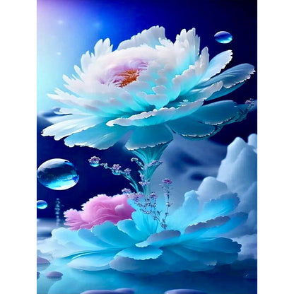 Ice Lotus - Full Round Drill Diamond Painting 30*40CM