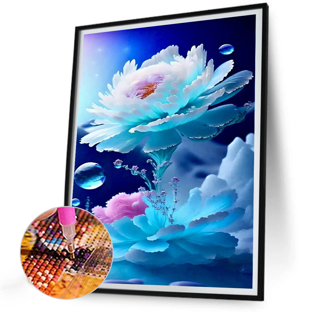 Ice Lotus - Full Round Drill Diamond Painting 30*40CM