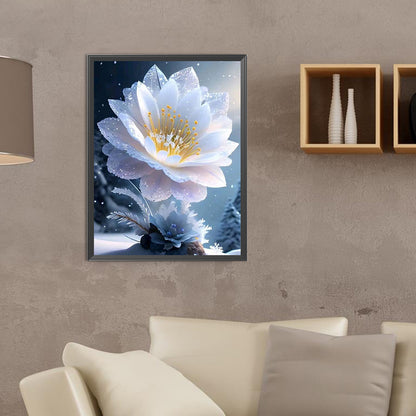 Ice Lotus - Full Round Drill Diamond Painting 30*40CM