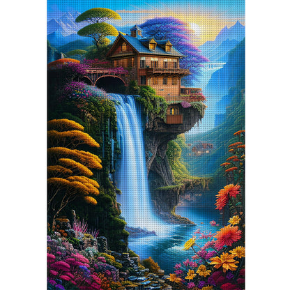 Landscape Loft Waterfall - 16CT Stamped Cross Stitch 40*60CM
