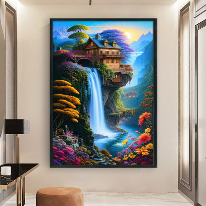 Landscape Loft Waterfall - 16CT Stamped Cross Stitch 40*60CM