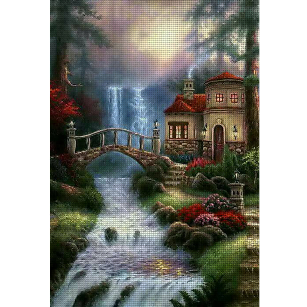 Landscape Loft Waterfall - 16CT Stamped Cross Stitch 40*60CM