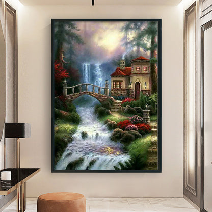 Landscape Loft Waterfall - 16CT Stamped Cross Stitch 40*60CM