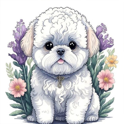 Pomeranian Puppy - Full Round Drill Diamond Painting 30*30CM