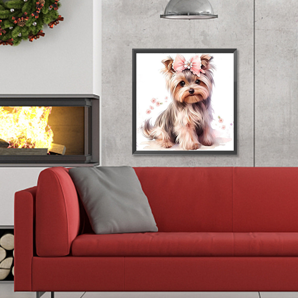 Yorkshire Puppy - Full Round Drill Diamond Painting 30*30CM