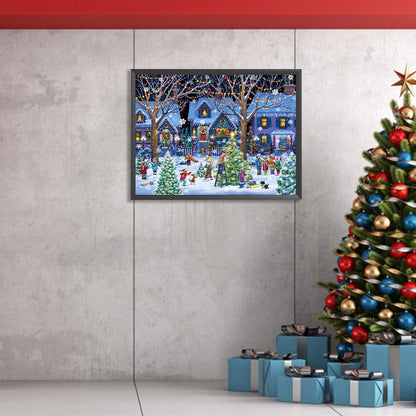 Christmas Street Scene - Full Square Drill Diamond Painting 40*30CM