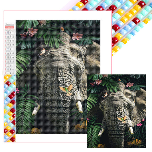 Forest Animal Elephant - Full Square Drill Diamond Painting 40*50CM