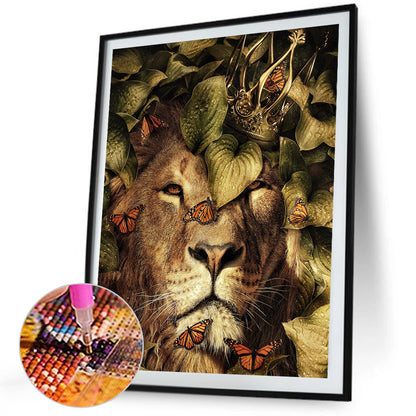 Forest Animal Lion - Full Square Drill Diamond Painting 40*50CM