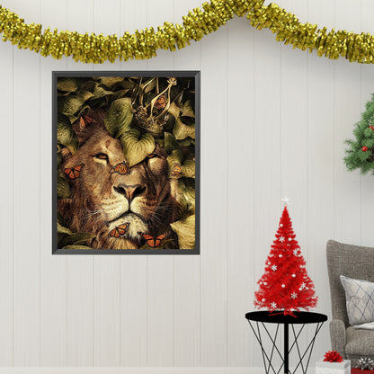 Forest Animal Lion - Full Square Drill Diamond Painting 40*50CM