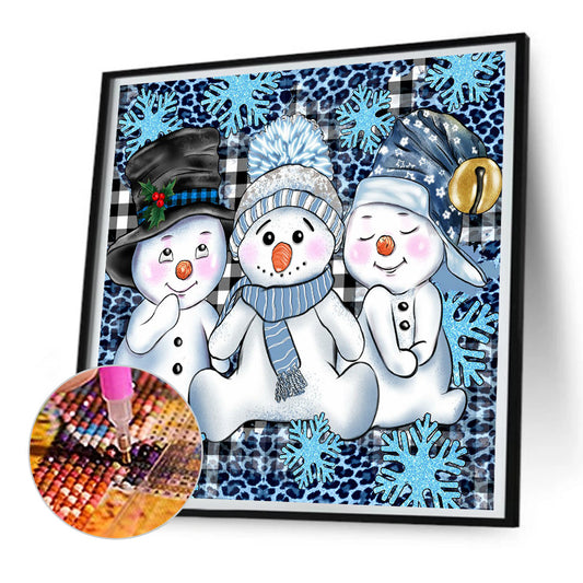 Three Snowmen - Full Round Drill Diamond Painting 30*30CM