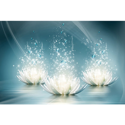 Water Drop Lotus - Full AB Dril Round Diamond Painting 45*30CM