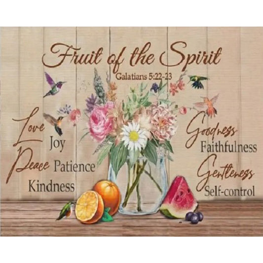 Vintage Wood Board Pictorial Calligraphy And Painting - Full Round Drill Diamond Painting 50*40CM