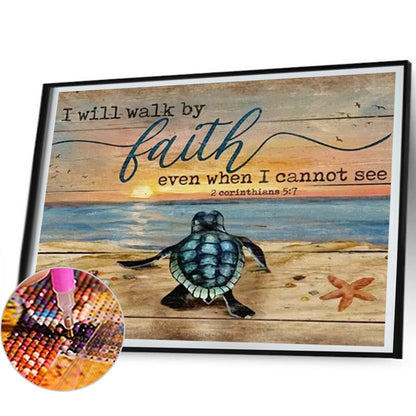 Vintage Wood Board Pictorial Calligraphy And Painting - Full Round Drill Diamond Painting 50*40CM