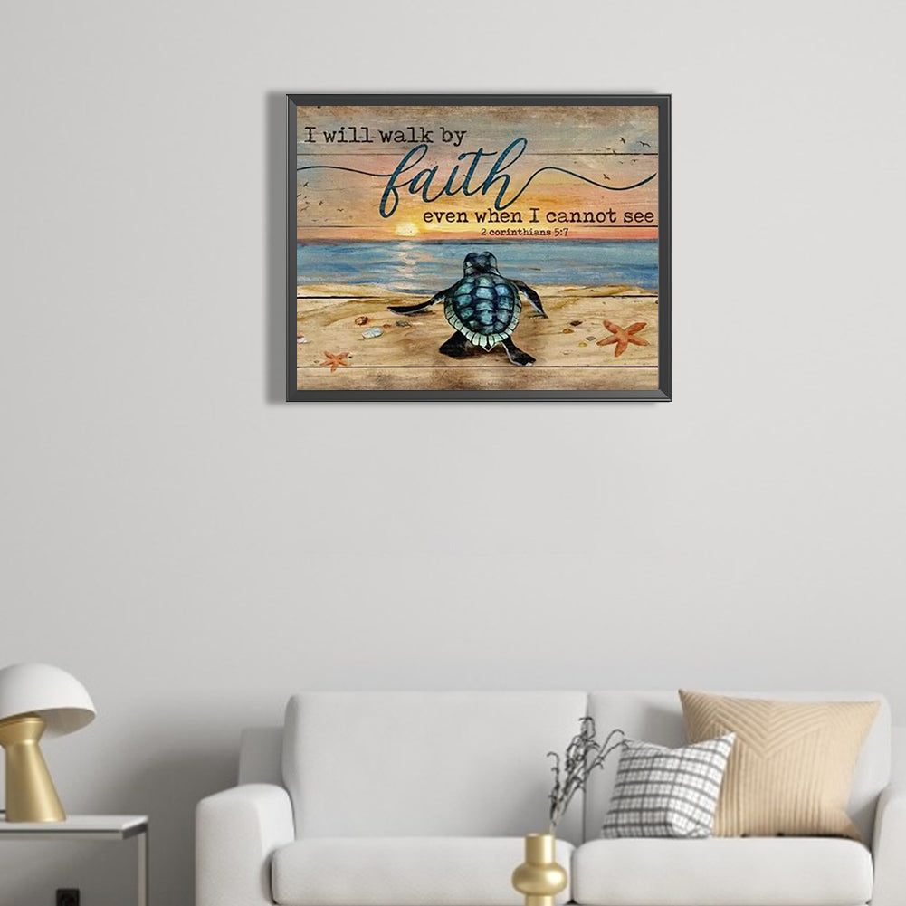 Vintage Wood Board Pictorial Calligraphy And Painting - Full Round Drill Diamond Painting 50*40CM