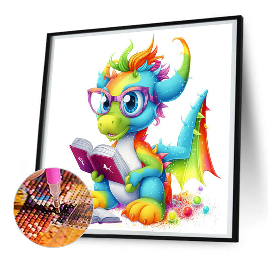 Colorful Little Dinosaur - Full Round Drill Diamond Painting 30*30CM