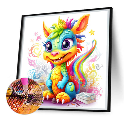 Colorful Little Dinosaur - Full Round Drill Diamond Painting 30*30CM
