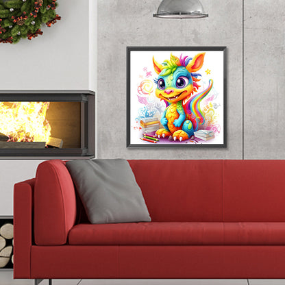 Colorful Little Dinosaur - Full Round Drill Diamond Painting 30*30CM