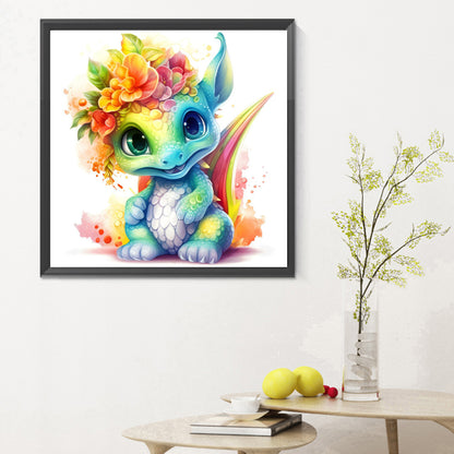 Colorful Little Dinosaur - Full Round Drill Diamond Painting 30*30CM