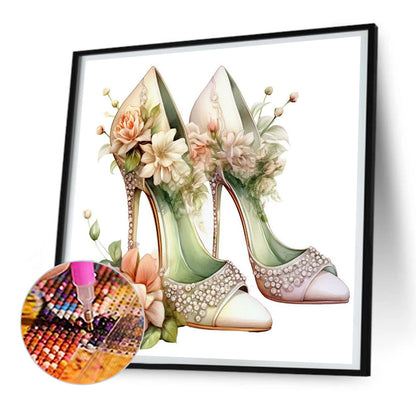 Flower High Heels - Full Round Drill Diamond Painting 30*30CM