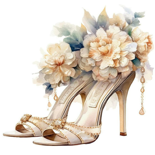 Flower High Heels - Full Round Drill Diamond Painting 30*30CM
