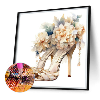 Flower High Heels - Full Round Drill Diamond Painting 30*30CM