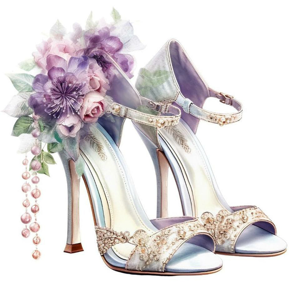 Flower High Heels - Full Round Drill Diamond Painting 30*30CM