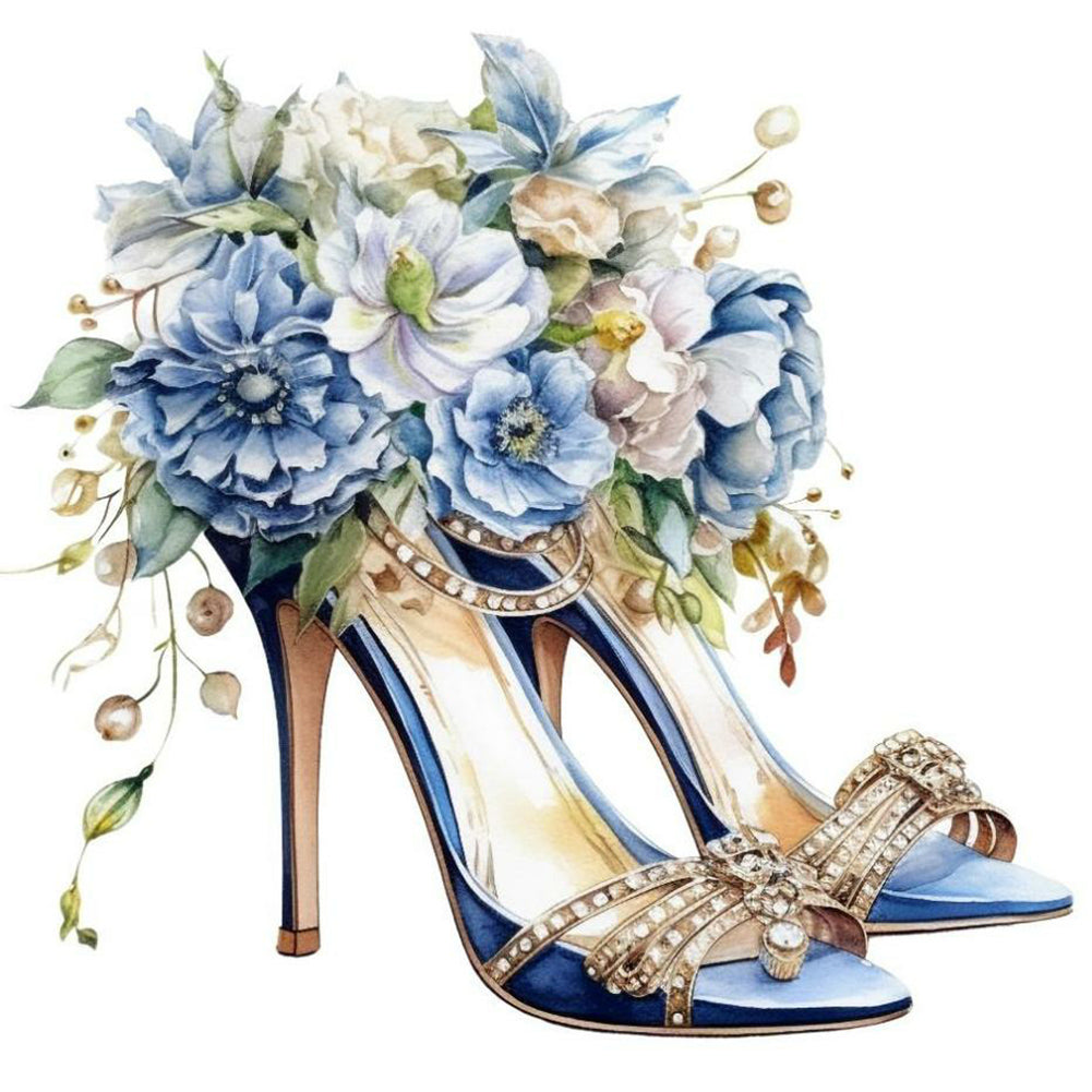 Flower High Heels - Full Round Drill Diamond Painting 30*30CM