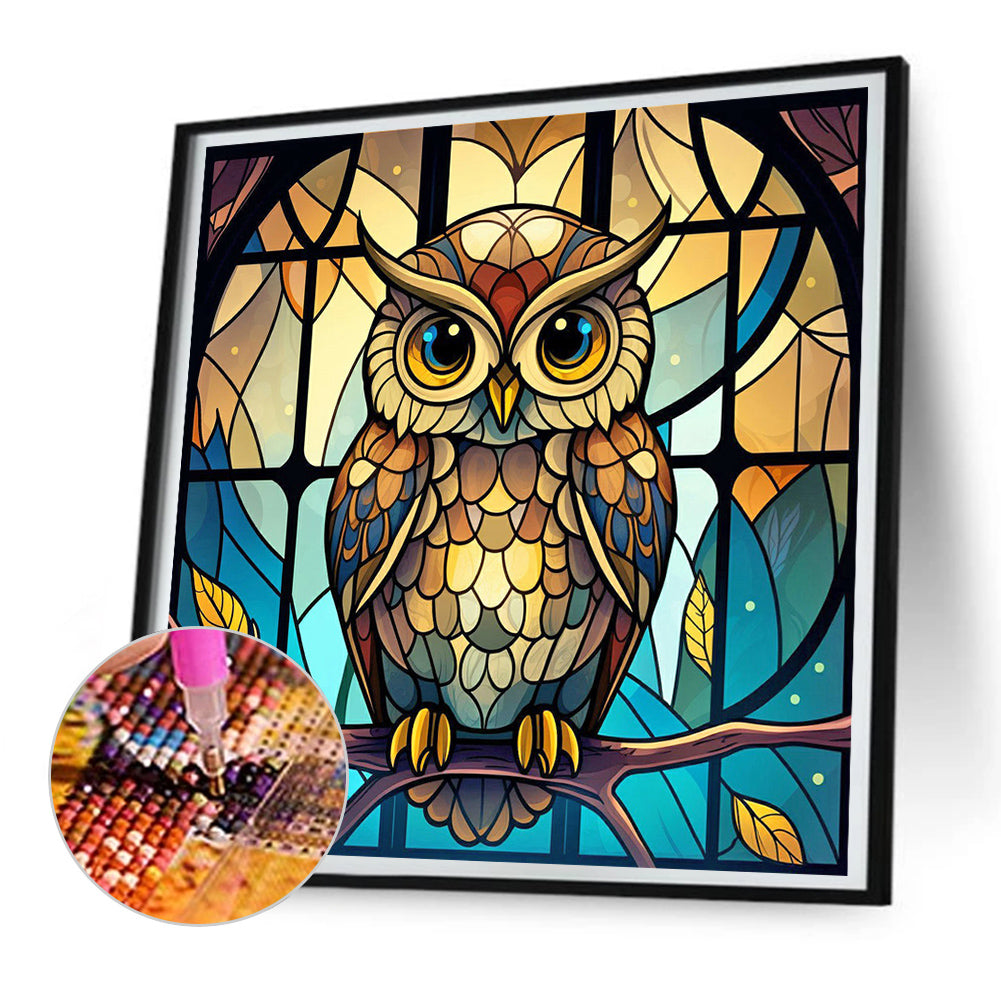 Owl - Full Round Drill Diamond Painting 30*30CM