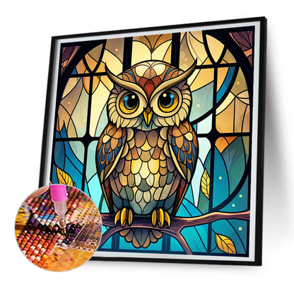 Owl - Full Round Drill Diamond Painting 30*30CM