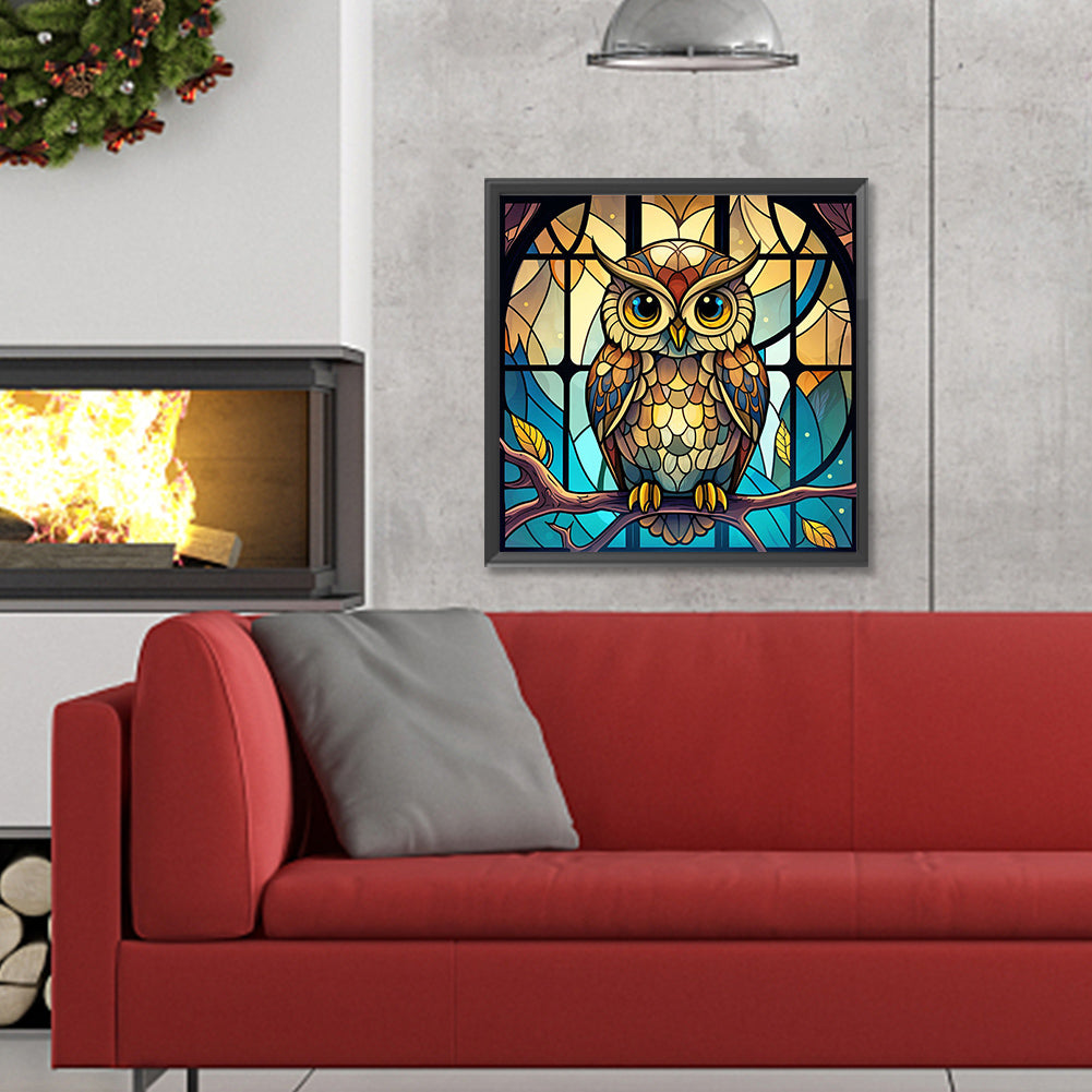 Owl - Full Round Drill Diamond Painting 30*30CM