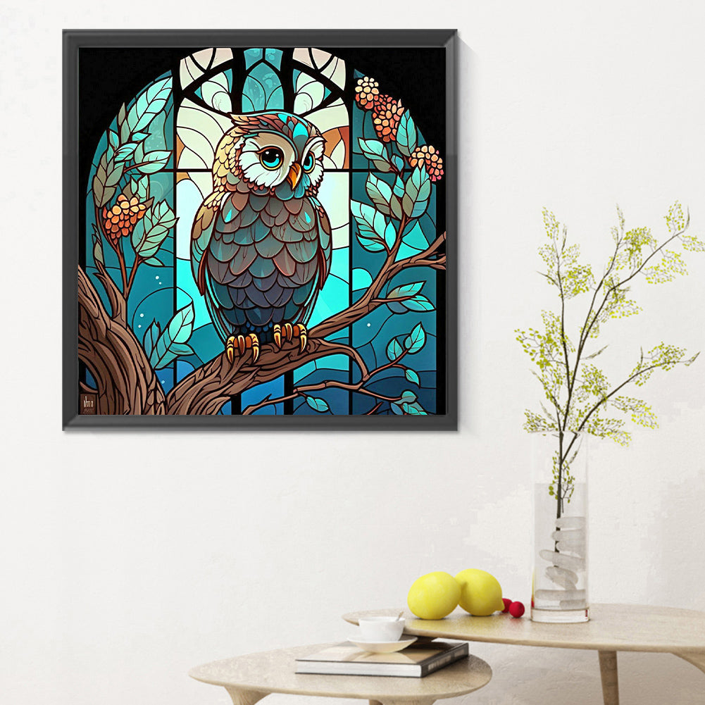 Owl - Full Round Drill Diamond Painting 30*30CM