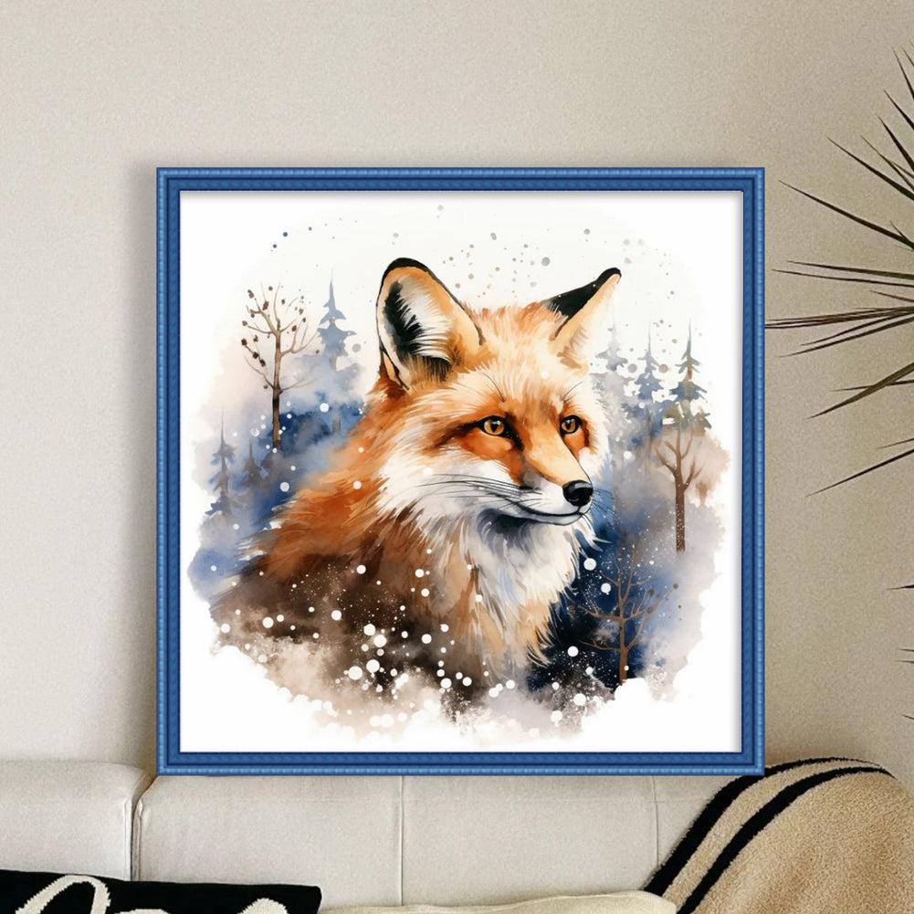 Fox In Winter - 11CT Stamped Cross Stitch 50*50CM(Spring)