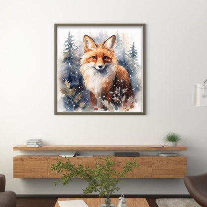 Fox In Winter - 11CT Stamped Cross Stitch 50*50CM(Spring)