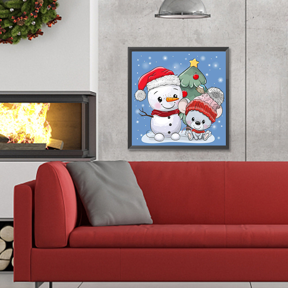 Snowman - Full Round Drill Diamond Painting 30*30CM