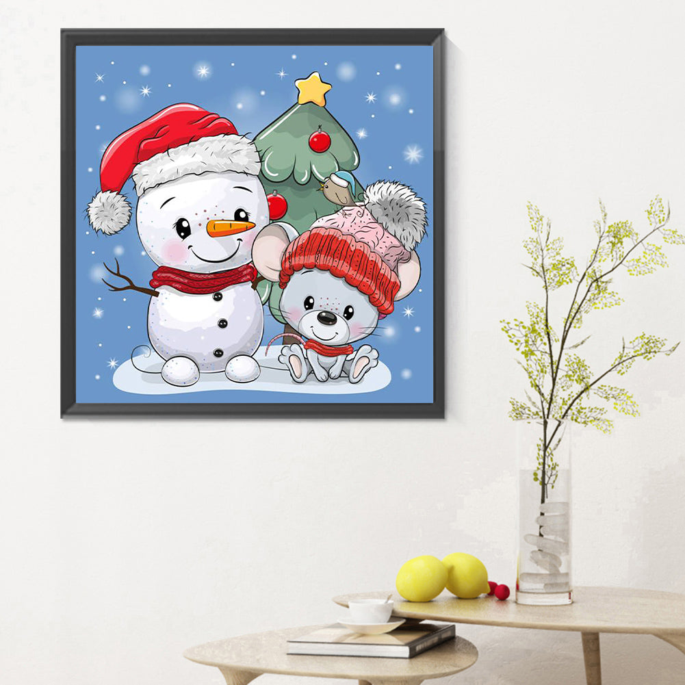 Snowman - Full Round Drill Diamond Painting 30*30CM